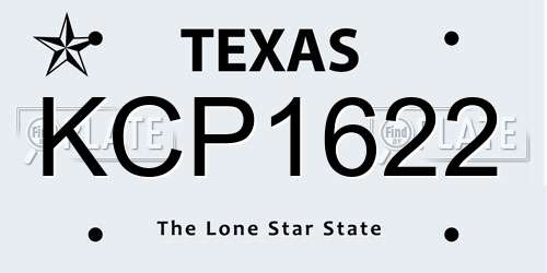 KCP1622 Texas License Plate