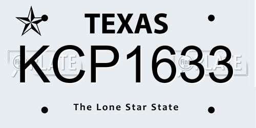 KCP1633 Texas License Plate