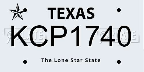 KCP1740 Texas License Plate