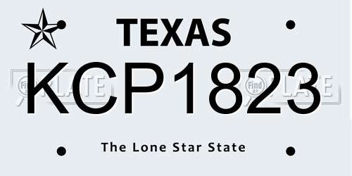 KCP1823 Texas License Plate