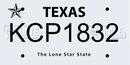 KCP1832 Texas License Plate