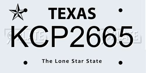 KCP2665 Texas License Plate
