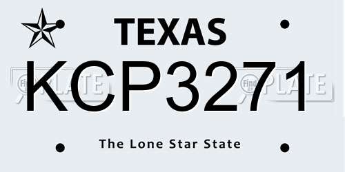 KCP3271 Texas License Plate