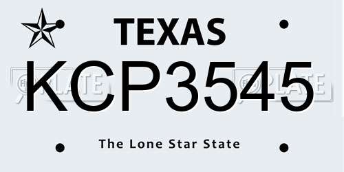 KCP3545 Texas License Plate