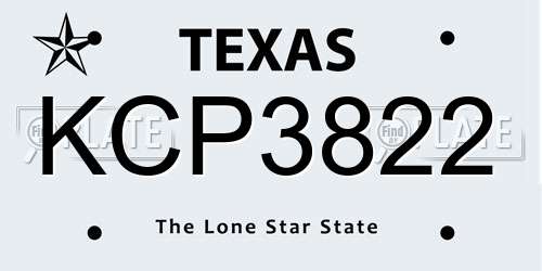 KCP3822 Texas License Plate