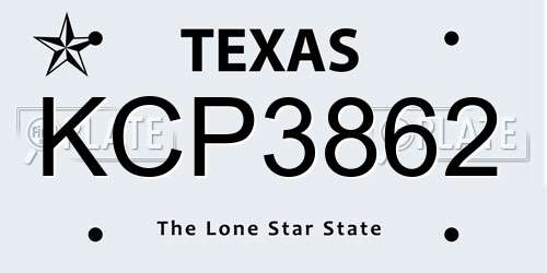 KCP3862 Texas License Plate