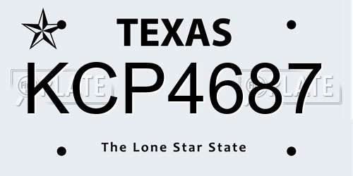 KCP4687 Texas License Plate