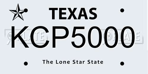 KCP5000 Texas License Plate