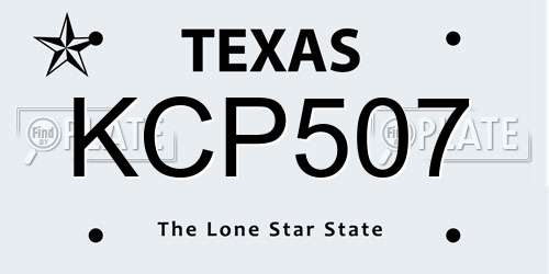 KCP507 Texas License Plate