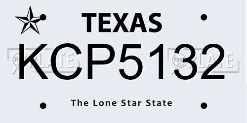 KCP5132 Texas License Plate
