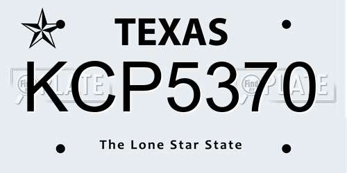 KCP5370 Texas License Plate