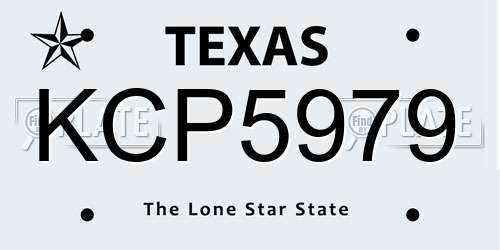 KCP5979 Texas License Plate