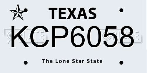 KCP6058 Texas License Plate