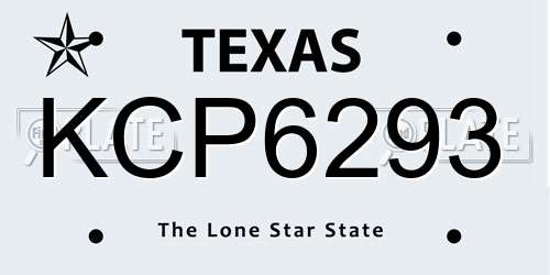 KCP6293 Texas License Plate