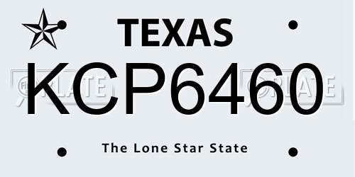 KCP6460 Texas License Plate