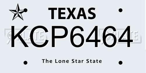 KCP6464 Texas License Plate