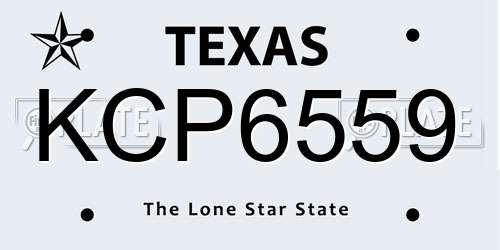 KCP6559 Texas License Plate