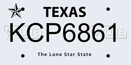 KCP6861 Texas License Plate