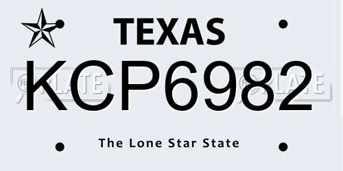 KCP6982 Texas License Plate