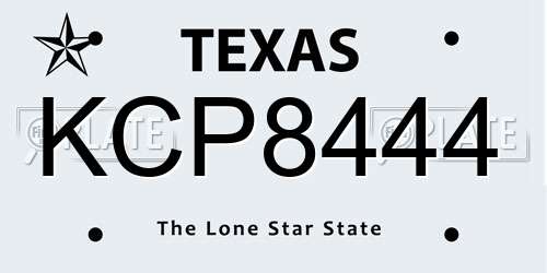 KCP8444 Texas License Plate
