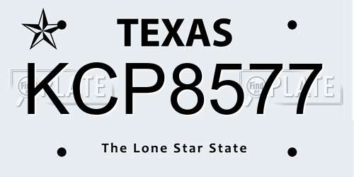 KCP8577 Texas License Plate