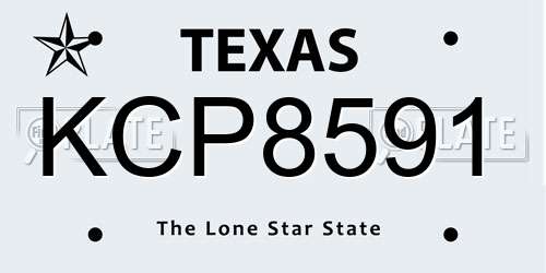 KCP8591 Texas License Plate