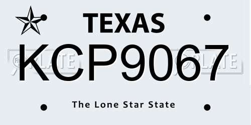KCP9067 Texas License Plate