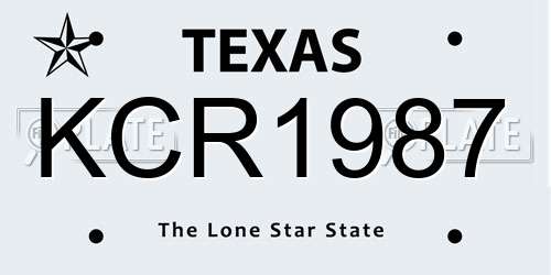 KCR1987 Texas License Plate