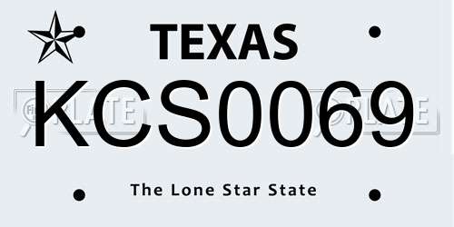 KCS0069 Texas License Plate