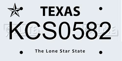 KCS0582 Texas License Plate