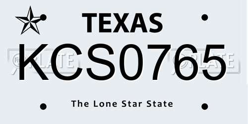 KCS0765 Texas License Plate