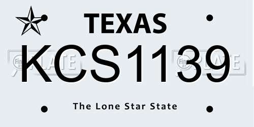 KCS1139 Texas License Plate
