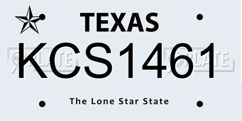 KCS1461 Texas License Plate