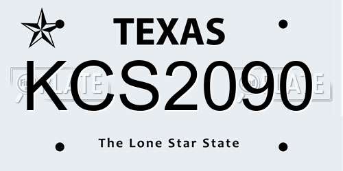 KCS2090 Texas License Plate