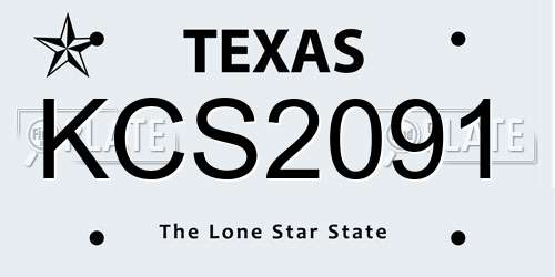 KCS2091 Texas License Plate