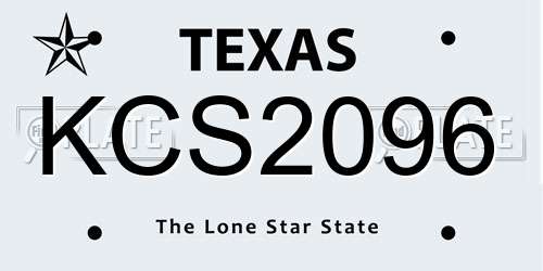 KCS2096 Texas License Plate