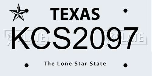 KCS2097 Texas License Plate