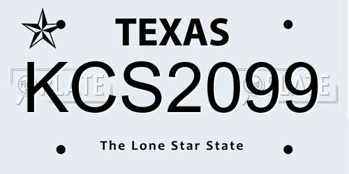 KCS2099 Texas License Plate