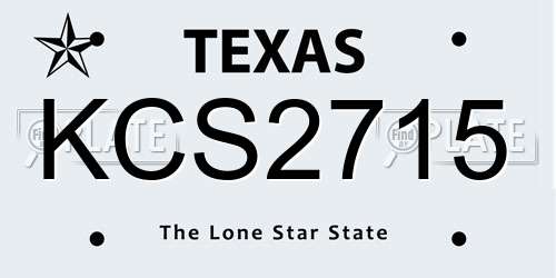 KCS2715 Texas License Plate