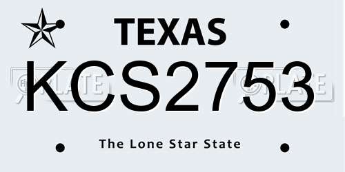 KCS2753 Texas License Plate