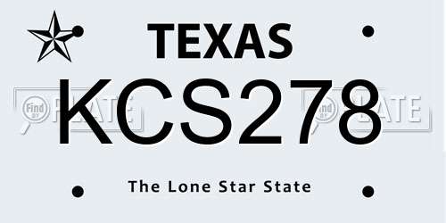 KCS278 Texas License Plate