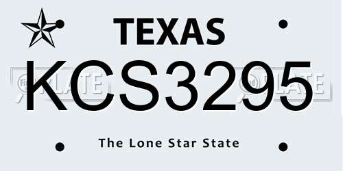 KCS3295 Texas License Plate