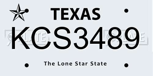 KCS3489 Texas License Plate