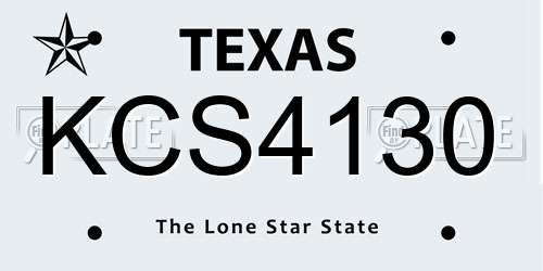 KCS4130 Texas License Plate