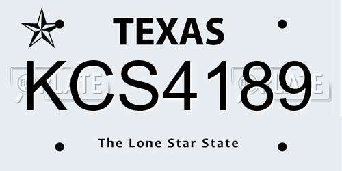 KCS4189 Texas License Plate