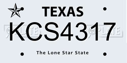 KCS4317 Texas License Plate