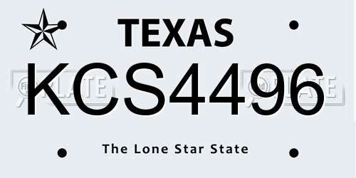 KCS4496 Texas License Plate