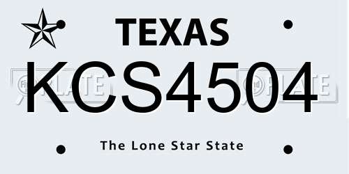 KCS4504 Texas License Plate