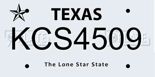 KCS4509 Texas License Plate