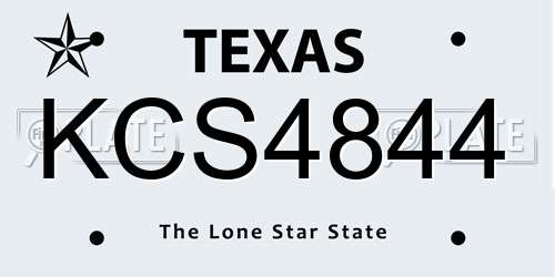 KCS4844 Texas License Plate